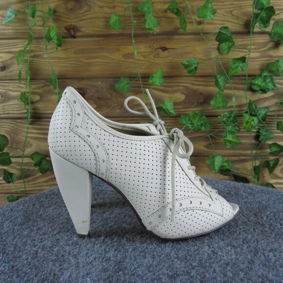 Seychelles Women Peep Toe Peep‎ Toe Beige Leather Pump 7 Medium Gently Used 2025 - Picture 3 of 7